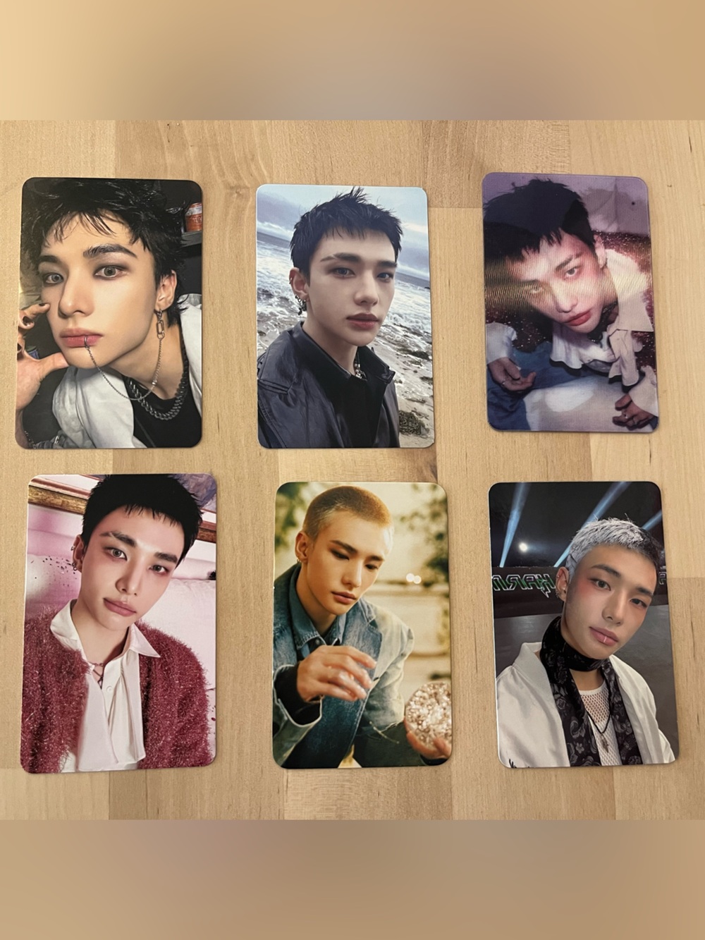 Set of 6 OFFICIAL Hyunjin of Stray Kids Photocards (Set # 2) Hwang Hyunjin